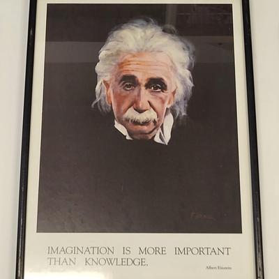 LOT 122: Four Framed Posters Including Albert Einstein, Les Miserables and More