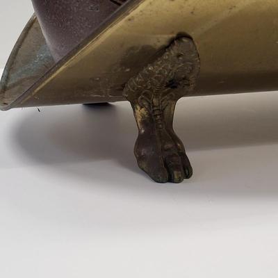 LOT 130: Three Unique Containers Including a Brass Claw Foot Firewood Holder and More