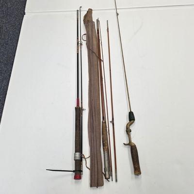 LOT 134: Vintage Fly Rod Collection With A Montague Bamboo Fishing Rod