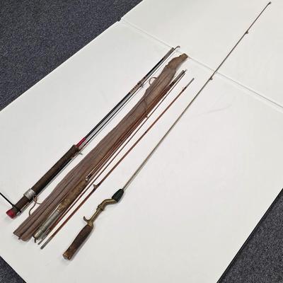 LOT 134: Vintage Fly Rod Collection With A Montague Bamboo Fishing Rod