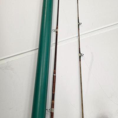 LOT 135: Vintage Fishing Rod W/Pflueger Freespeed 100 Spinning Reel & An LL Bean Travel Rod W/Case