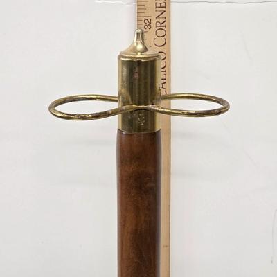 LOT 136: Mid-century Set of Wood Handle Fire Place Tools In Iron Stand