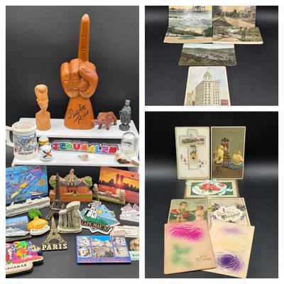 LOT 139: Vintage Souvenir Travels Collection, Includes Post & Greeting Cards From Early 1900's, Refrigerator Magnets & More