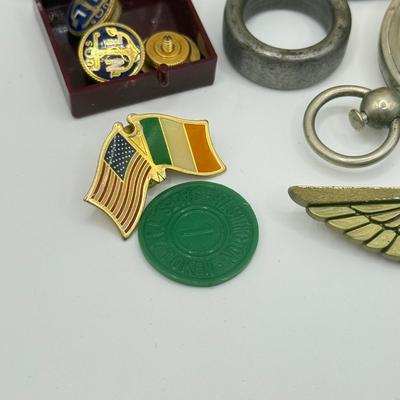 LOT 146: WWII Compass, US Navy Liaque Lapel Pins & More
