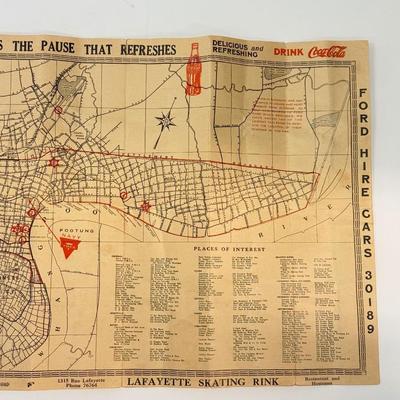 LOT 147: Sterling US Navy Officer Cap Badge WWII Era (9.8gtw) w/ Vintage Map of Shanghai by the Navy YMCA