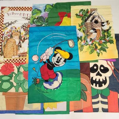 LOT 160: Assortment of Flags Including Mickey Mouse and More