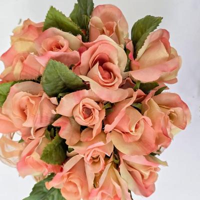 LOT 161: Beautiful Faux Floral Items, Includes Candle Rings, Swag & Pottery/Topiary Arrangements