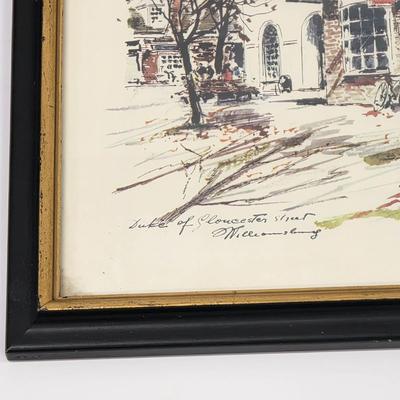 LOT 163: Vintage Framed Landscape Prints, Includes Colonial Williamsburg Scene By Artist John Haymson, The Old Market , Fayetville NC By...