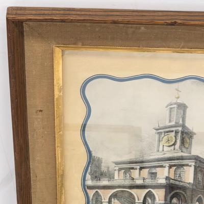 LOT 163: Vintage Framed Landscape Prints, Includes Colonial Williamsburg Scene By Artist John Haymson, The Old Market , Fayetville NC By...