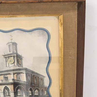 LOT 163: Vintage Framed Landscape Prints, Includes Colonial Williamsburg Scene By Artist John Haymson, The Old Market , Fayetville NC By...