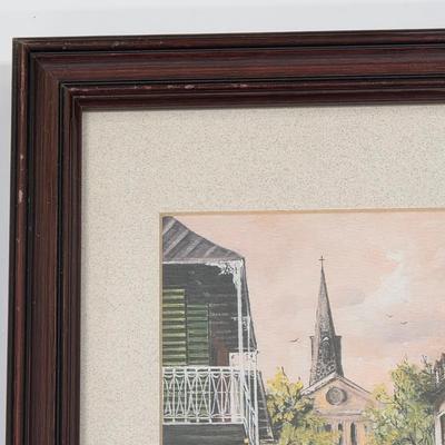 LOT 163: Vintage Framed Landscape Prints, Includes Colonial Williamsburg Scene By Artist John Haymson, The Old Market , Fayetville NC By...