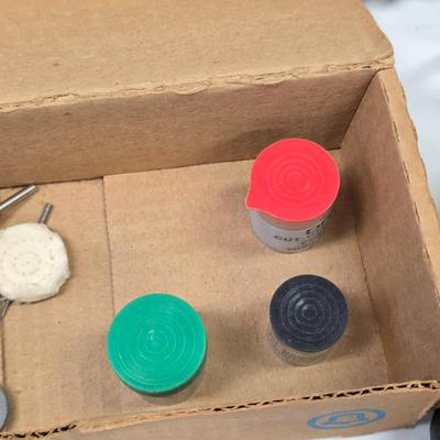 LOT 165: Vintage Dremel Variable Speed Rotary Tool W/Metal Tackle Box Containing Fishing Lures/Accessories
