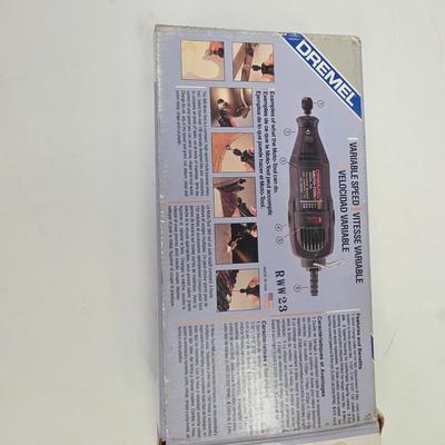 LOT 165: Vintage Dremel Variable Speed Rotary Tool W/Metal Tackle Box Containing Fishing Lures/Accessories