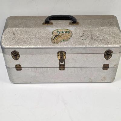LOT 165: Vintage Dremel Variable Speed Rotary Tool W/Metal Tackle Box Containing Fishing Lures/Accessories