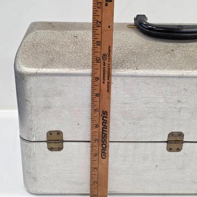 LOT 165: Vintage Dremel Variable Speed Rotary Tool W/Metal Tackle Box Containing Fishing Lures/Accessories
