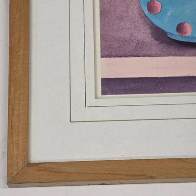 LOT 166: Three Vintage Wood Framed Watercolor Still Life Fruit In Bowl Paintings