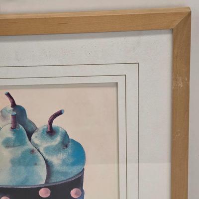 LOT 166: Three Vintage Wood Framed Watercolor Still Life Fruit In Bowl Paintings