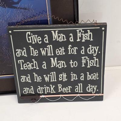 LOT 168: Sea Themed Collection Of Framed Prints, Novelty Signs & Ship Decor