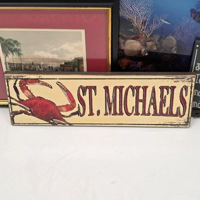 LOT 168: Sea Themed Collection Of Framed Prints, Novelty Signs & Ship Decor