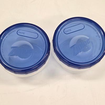 LOT 170: Large Lot of Kitchen Storage Containers, Includes Sterilite & Zip Lock, Pottery Bowl Made in France, Gemco Glass Apple...