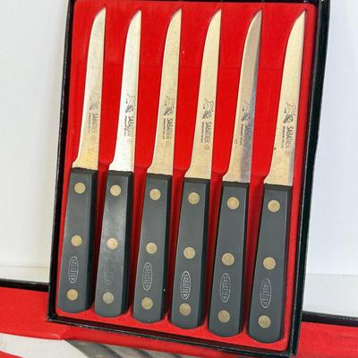LOT 175: Sabatier Steak Knife Set & Incomplete Carving Set