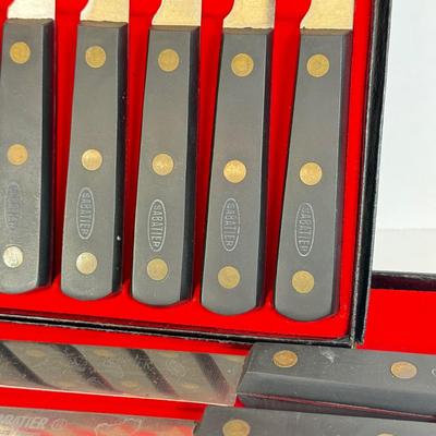 LOT 175: Sabatier Steak Knife Set & Incomplete Carving Set