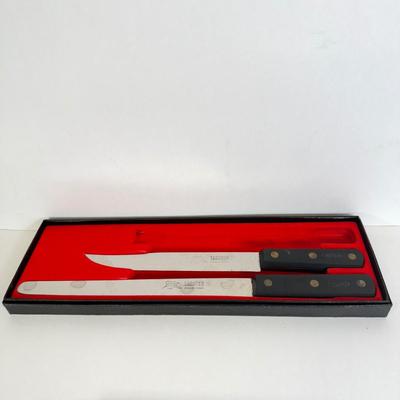 LOT 175: Sabatier Steak Knife Set & Incomplete Carving Set