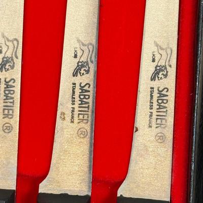 LOT 175: Sabatier Steak Knife Set & Incomplete Carving Set