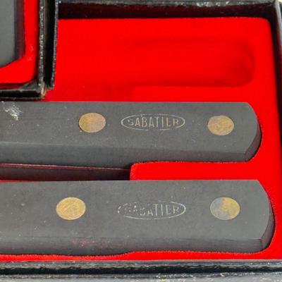 LOT 175: Sabatier Steak Knife Set & Incomplete Carving Set