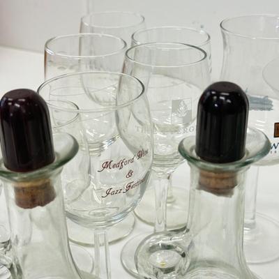 LOT 182: Large Lot of Glassware: Branded Stemware, Martini Glasses & More