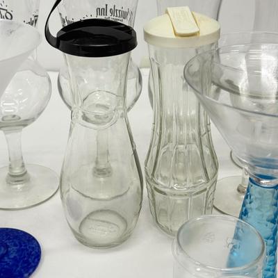 LOT 182: Large Lot of Glassware: Branded Stemware, Martini Glasses & More