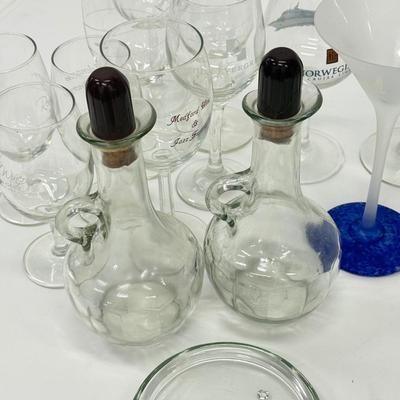 LOT 182: Large Lot of Glassware: Branded Stemware, Martini Glasses & More
