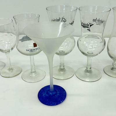 LOT 182: Large Lot of Glassware: Branded Stemware, Martini Glasses & More