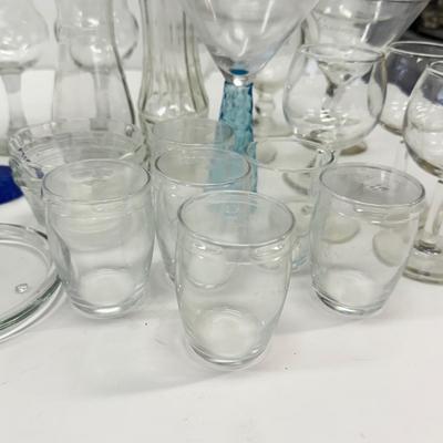 LOT 182: Large Lot of Glassware: Branded Stemware, Martini Glasses & More
