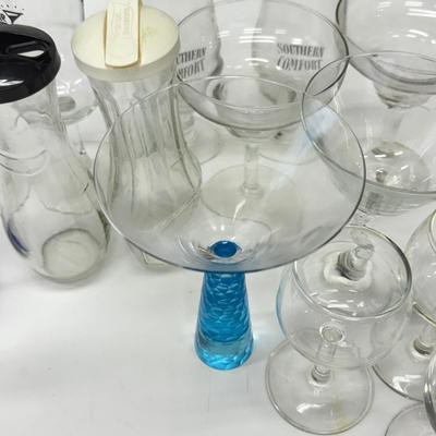 LOT 182: Large Lot of Glassware: Branded Stemware, Martini Glasses & More