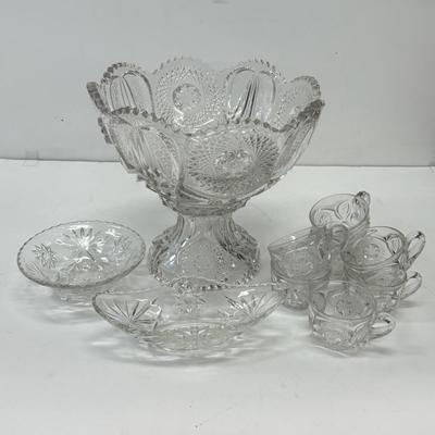 LOT 183: Crystal Collection: Punch Bowl Set & More