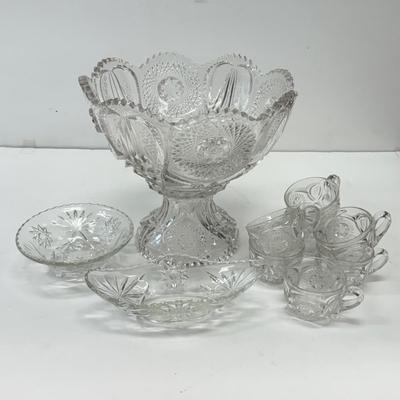 LOT 183: Crystal Collection: Punch Bowl Set & More