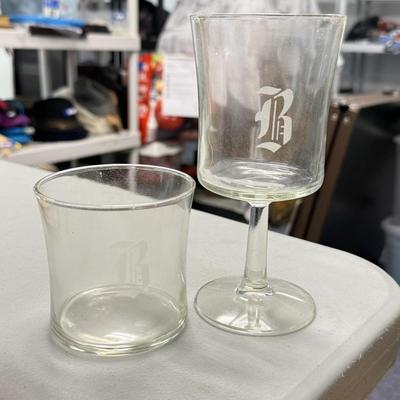LOT 184: “B” Monogramed Glasses NIB - 8 of each