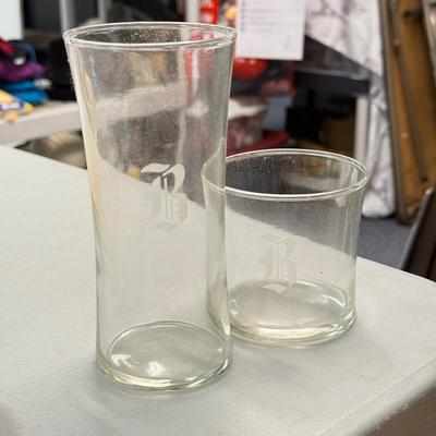 LOT 184: “B” Monogramed Glasses NIB - 8 of each