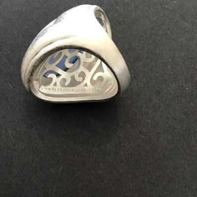 Beautiful chunky silver glow ring by Sheila FajI