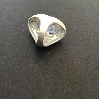 Beautiful chunky silver glow ring by Sheila FajI
