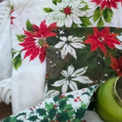 Festive table covers and candles
