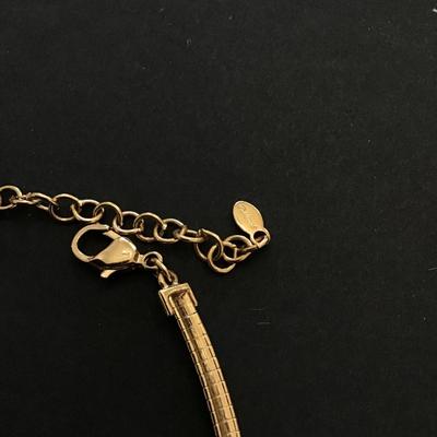 Vintage Monet Gold, toned, choker style necklace with Tigereye type stones