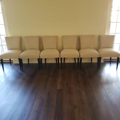 Six Modern Upholstered Dining Chairs