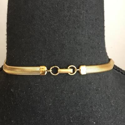 Long vintage, goldtone snake, chain necklace excellent condition very nice