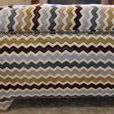 Large Tufted Upholstered Ottoman with Matching Pillows