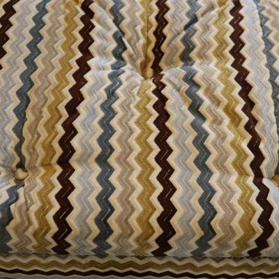 Large Tufted Upholstered Ottoman with Matching Pillows