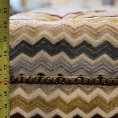 Large Tufted Upholstered Ottoman with Matching Pillows
