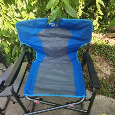 2 Timber Ridge Folding Chairs w tray Camping Chairs
