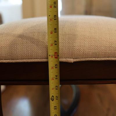 Upholstered Wooden Bench with Carved Legs